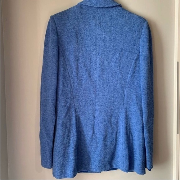 St John Collection Santana Knit Periwinkle Blue Blazer - Picture 5 of 7